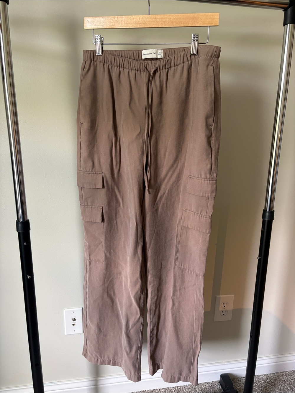Abercrombie & Fitch Brown Drawstring Cargo Flare Pants